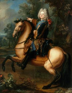 Roi août III  de Pologne en tant que prince à cheval