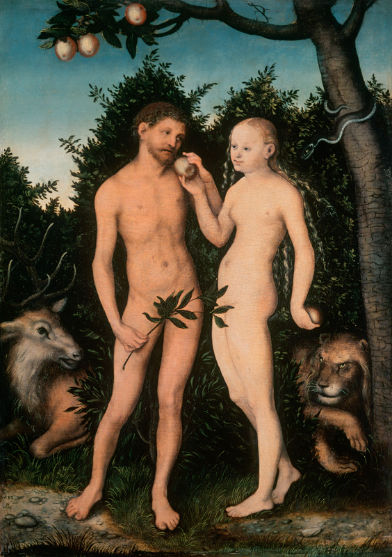 Adam and Eve in paradise (The Fall) à Lucas Cranach l'Ancien