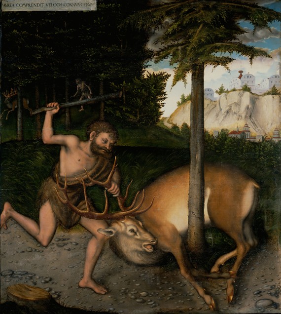 Hercules capturing the Ceryneian Hind (From The Labours of Hercules) à Lucas Cranach l'Ancien