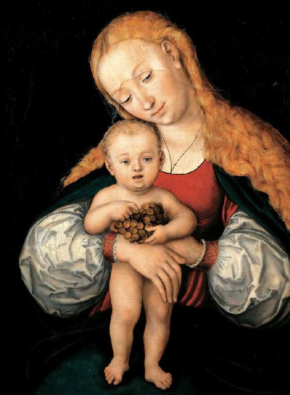 Madonna mit Kind und Trauben à Lucas Cranach l'Ancien