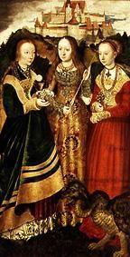 autel de Catherine tableau : Sainte Barbara, Ursula et Margaret.