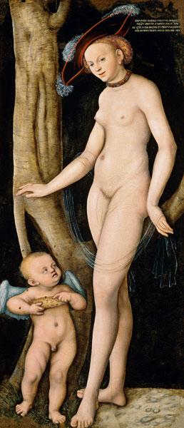 Venus et Cupido avec un honigwabe de miel