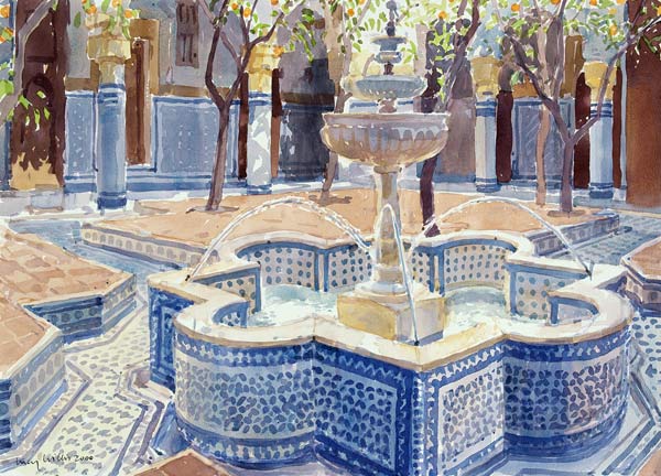 The Blue Fountain, 2000 (w/c on paper)  à Lucy Willis