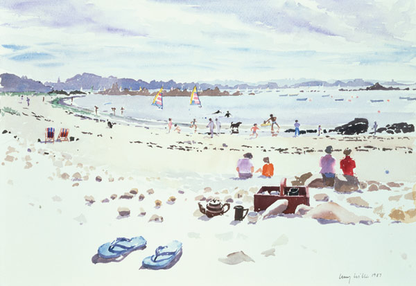 Cobo Bay, Guernsey, 1987 (w/c on paper)  à Lucy Willis