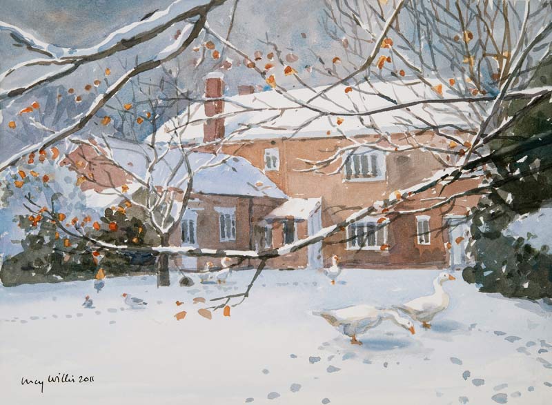 Farmhouse in the Snow à Lucy Willis