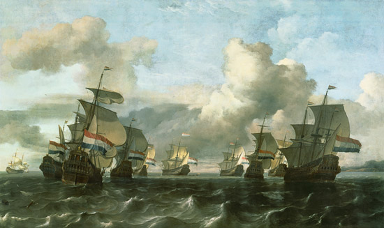 La flotte néerlandaise de la India Company à Ludolf Backhuyzen