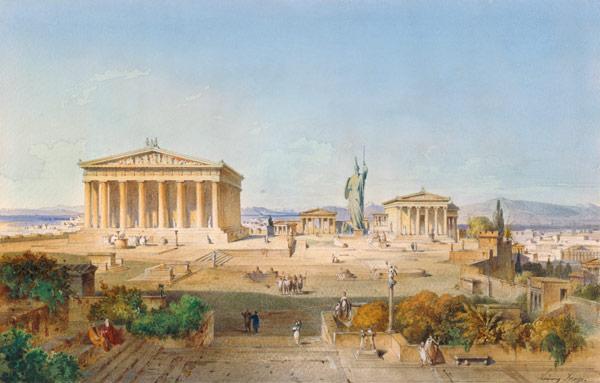 l'Acropolis d'Athènes à l'époque du Perikles 444 av. JC