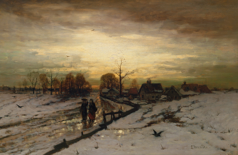Snow Scene: Sunset à Ludwig Munthe