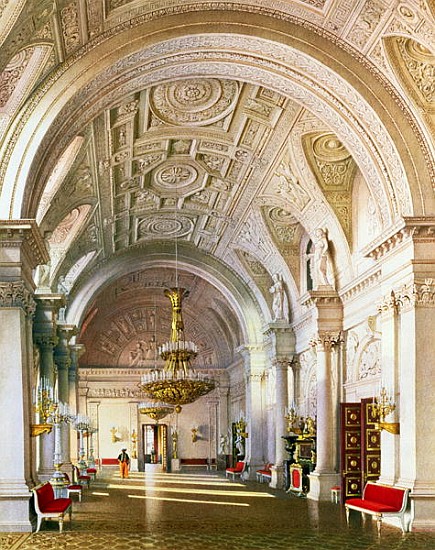 View of the White Hall in the Winter Palace in St. Petersburg à Luigi (Ludwig Osipovich) Premazzi