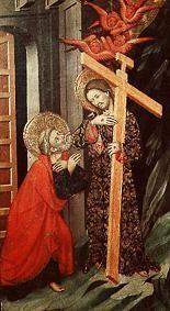 Le Jesus apparaît à Saint Pierre. Panneau du autel de Pierre de Tarrassa.