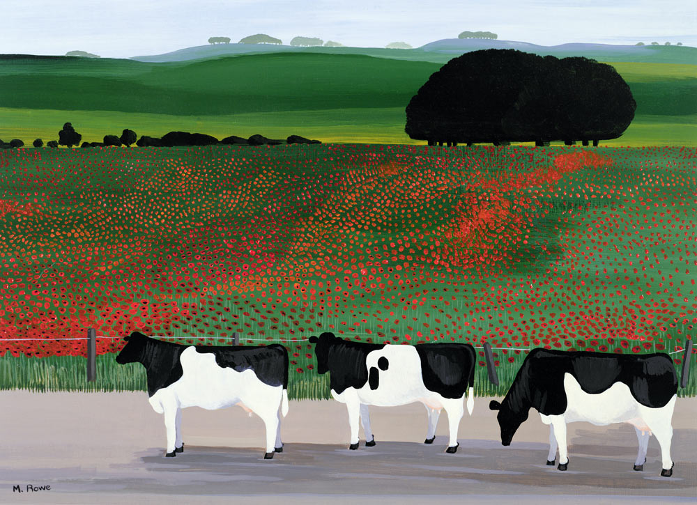Cows and Poppies  à  Maggie  Rowe