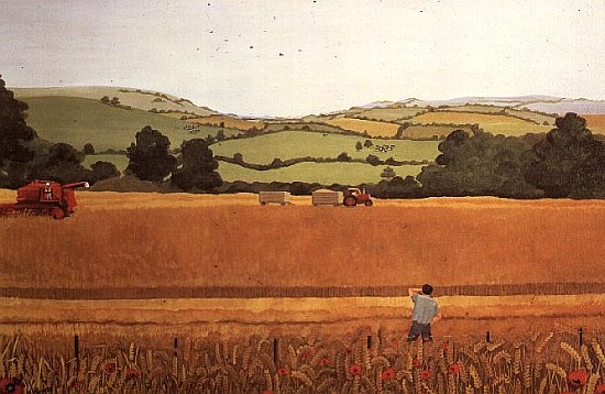 Harvesting in the Cotswolds  à  Maggie  Rowe