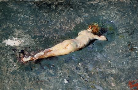 nu féminin dans l'eau