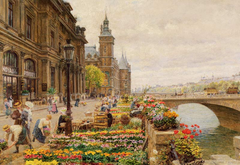 The Parisian Flower Market à Marie François Firmin-Girard