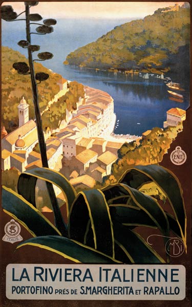 La Riviera Italienne Travel Poster à Mario Borgoni