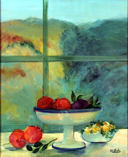Interior with Window and Bowl (oil & acrylic on canvas)  à Marisa  Leon