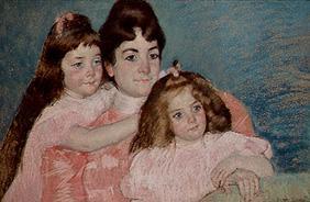 Madame a. F. Aude avec leurs deux filles