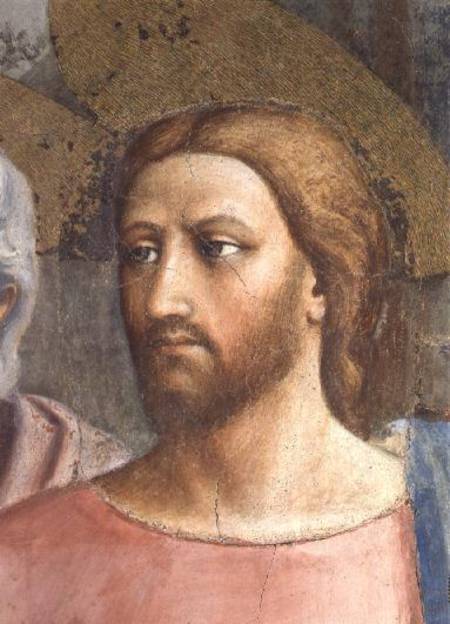 The Tribute Money (Christ's Head - detail of 31642) c.1427 (fresco) à Masaccio