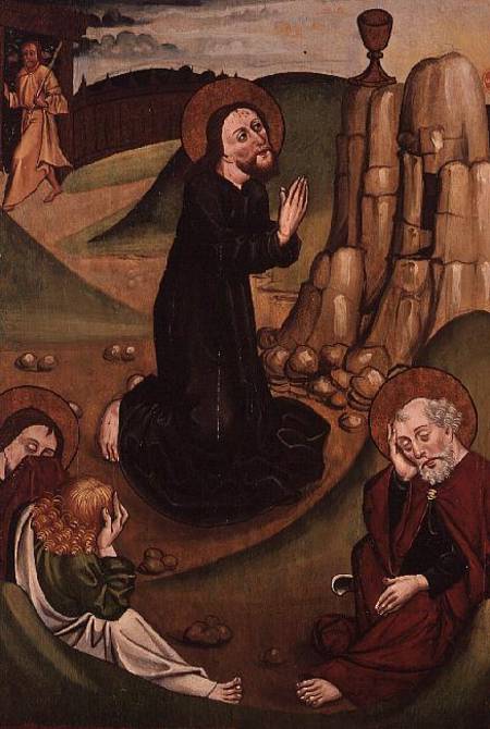 The Agony in the Garden (tempera on panel) à Maître de Janosret