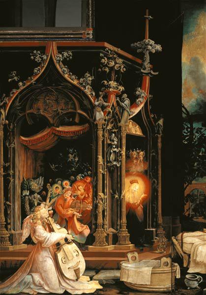 autel d'Isenheimer deuxième côté de regard, Image centrale à gauche : Concert d'ange.
