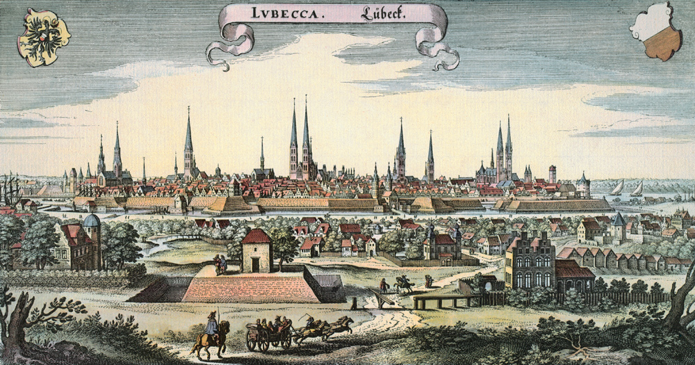 View of the City of L??beck à Matthäus Merian l'Ancien