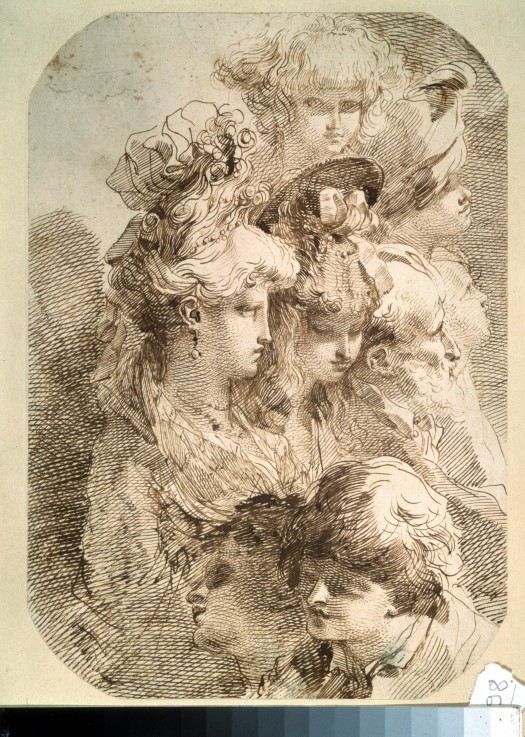 Studies of eight heads à Mauro Gandolfi