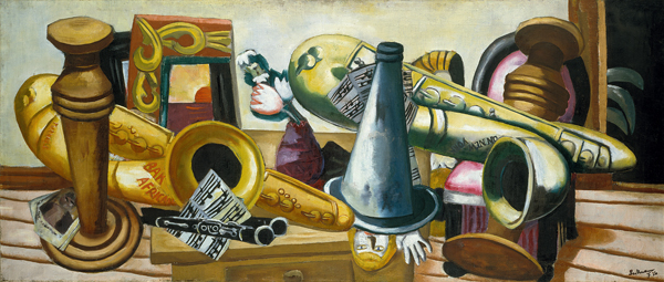 Still life with saxophones. 1926. à Max Beckmann