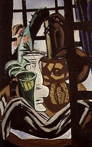 Stilleben mit Atelierfenster. 1931. à Max Beckmann