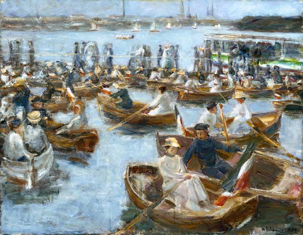 Soir dans les barques au bord de l'eau à Max Liebermann