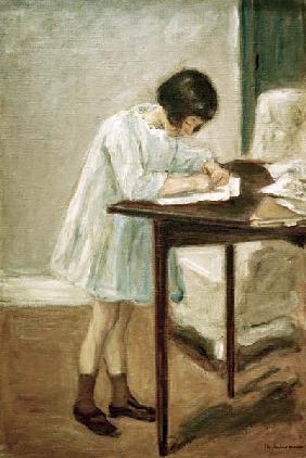 La petite-fille en l'écriture