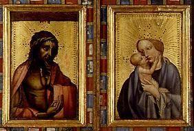 Le Christ en tant qu homme souffrant et Marie avec l'enfant. diptyque