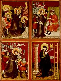 Quatre panneaux de la passion Jesus (mont des oliviers, Pilate, port de la croix, Mère Marie souffra