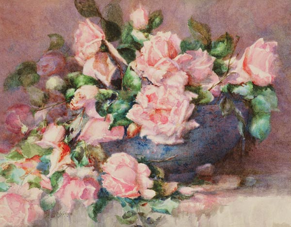 A Bowl of Pink Roses à Melicent Grose