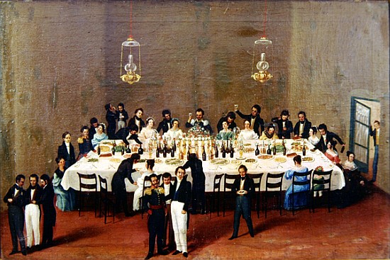 Banquet given at Oaxaca in honour of general Antonio Leon à École mexicaine
