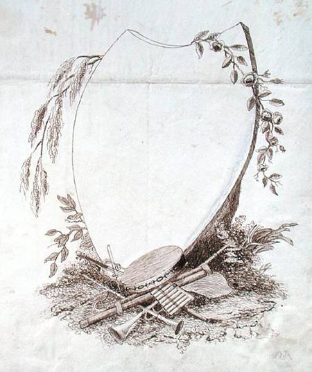 Heart shaped shield with instruments from Michael Faraday's scrapbook à Michael Faraday