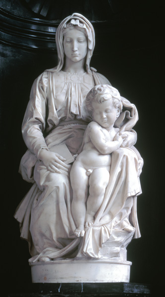 Madonna and Child, commissioned in 1505 by Jan van Moescroen given to the church in 1514 or 1517 à Michelangelo Buonarroti