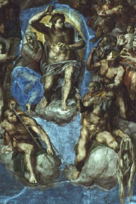 Christ, detail from 'The Last Judgement', in the Sistine Chapel à Michelangelo Buonarroti