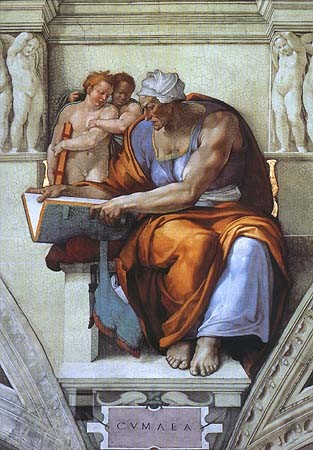 Cumaeische Sibylle (Dï¿½tail chapelle Sixtine) à Michelangelo Buonarroti