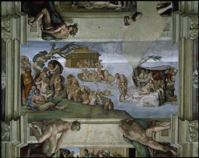 peinture de couverture dans la chapelle Sixtine à Rome : l'inondation à Michelangelo Buonarroti