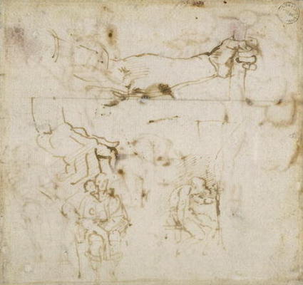 Study of an Arm, c.1511 (pen & ink on paper) à Michelangelo Buonarroti