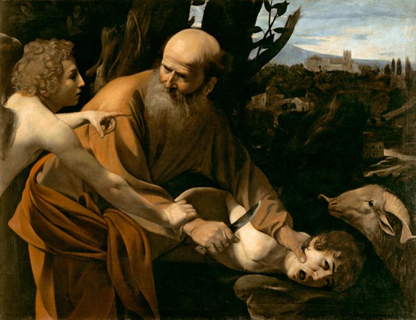 Le sacrifice d'Isaac à Michelangelo Caravaggio, dit le Caravage