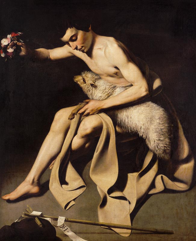 Jean Baptiste, sans peine avec l'agneau. à Michelangelo Caravaggio, dit le Caravage