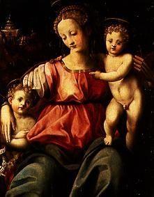 (Michele di Ridolfo del Ghirlandaio) Madonne avec l'enfant et le jeune Jean