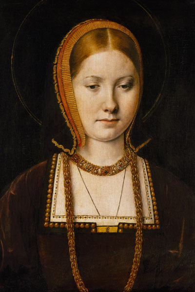 Portrait of a woman, possibly Catherine of Aragon (1485-1536) à Michiel Sittow