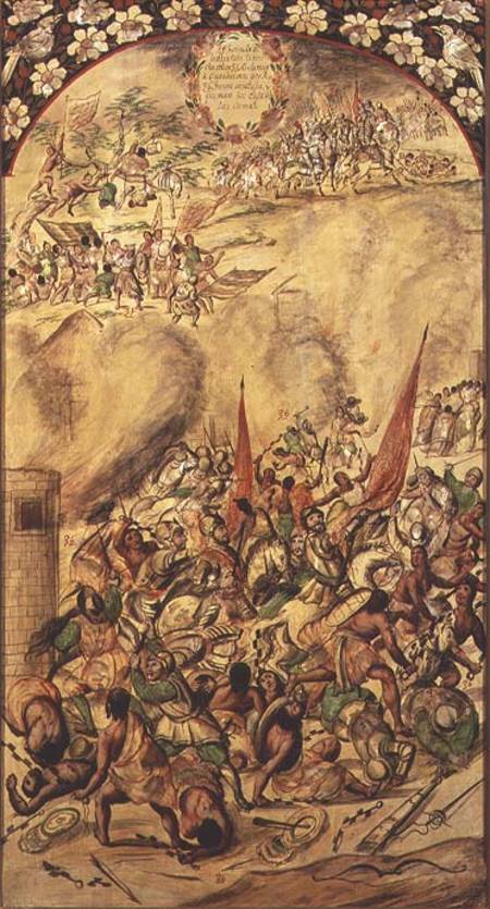 Conquest of Mexico: the Spaniards retreating, 1st July 1520 à Miguel & Juan Gonzalez