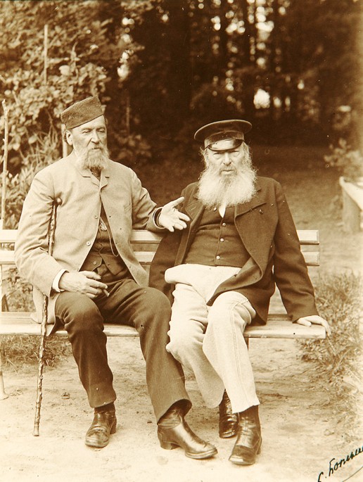 The poets Yakov Polonsky and Afanasy Fet à Mikhail Petrovich Botkin
