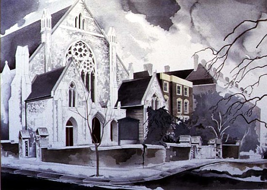 The Grey Nonconformist Church, 1998 (w/c on paper)  à Miles  Thistlethwaite