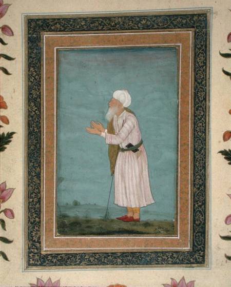 A Muslim Religious Figure, from the Small Clive Album à École moghole