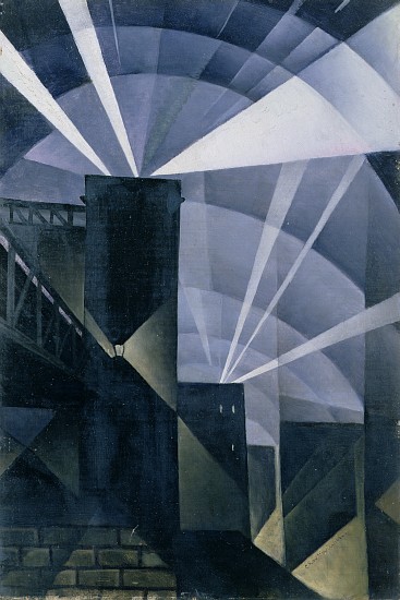 The First Searchlights at Charing Cross, 1914 à Christopher R.W. Nevinson