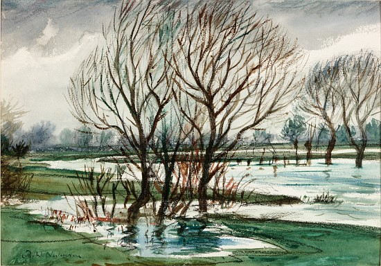 Willows (chalk and watercolour on paper à Christopher R.W. Nevinson